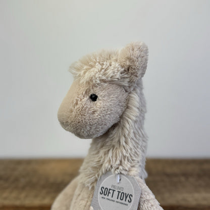 Jellycat Medium Bashful Llama Soft Toy Plush - Rare & Retired Beige Seated 12"