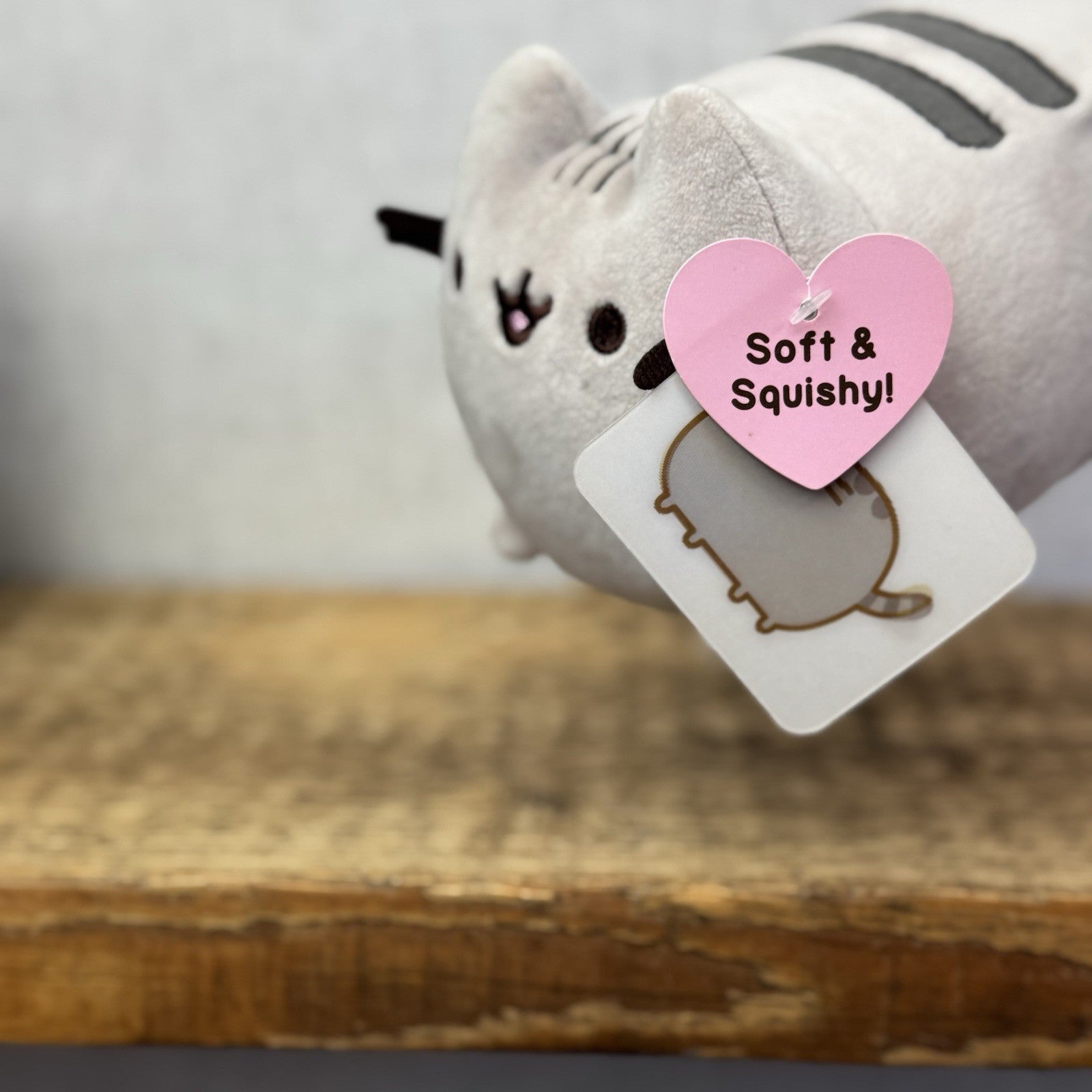 Gund Pusheen Cat Log Plush Retired Grey Tabby Cat 6"