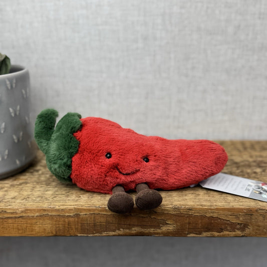 Jellycat Small Amuseable Chilli - First Release Soft Toy Chilli Food Plush 8”