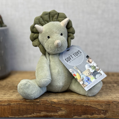 Jellycat Duffie Dino Rattle - Small Green Jellycat Dinosaur Rattle Soft Toy 6"