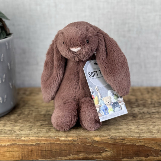 Jellycat Small Bashful Fudge Bunny New Without Tags Small Brown Rabbit Retired