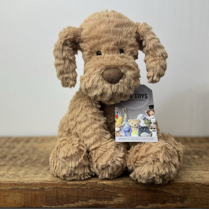 Jellycat Fuddlewuddle Puppy Medium - Light Brown Beige Dog NWOT Rare 8"