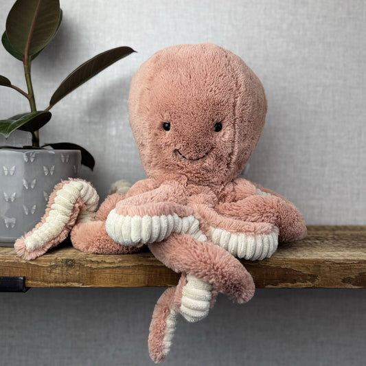 Jellycat Large Odell Octopus - Peach Large Octopus Beanie Toy Retired Pink 20”