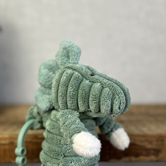 Jellycat Cordy Dinosaur Jitter - Green Dino Vibrating Sensory Toy Plush Small 5"