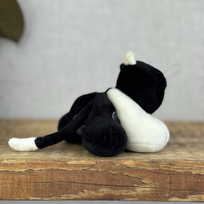 Jellycat Tubby Toes Cat - Vintage Black & White Cat Soft Toy Beanie Mini 4”