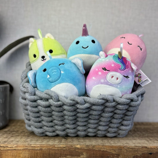 Squishmallow Ornaments Set - Retired - Blue/pink Sparkly Hanging Ornaments 4”