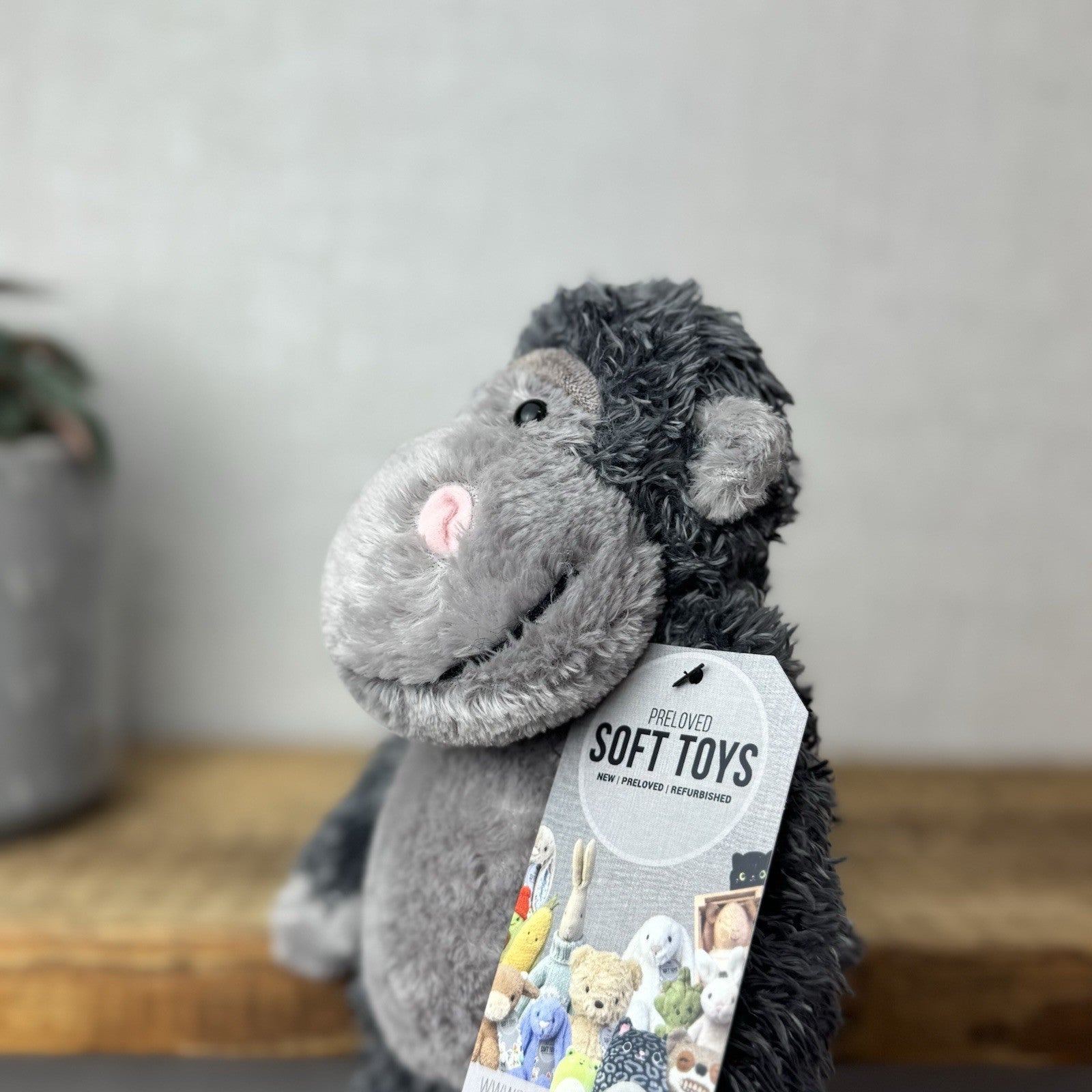 Jellycat Small Bunglie Monkey - Bunglie Grey Gorilla Vintage Soft Toy Rare 10"