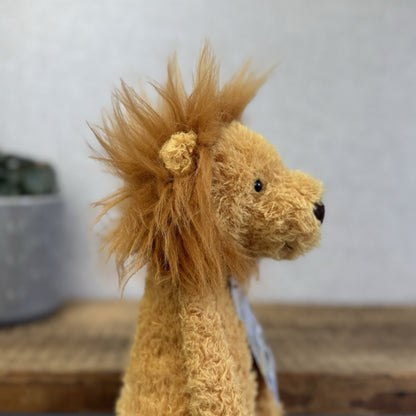 Jellycat Wild Thing Lion - Light Yellow Curly Long Legs Wild Cat Beanie Plush