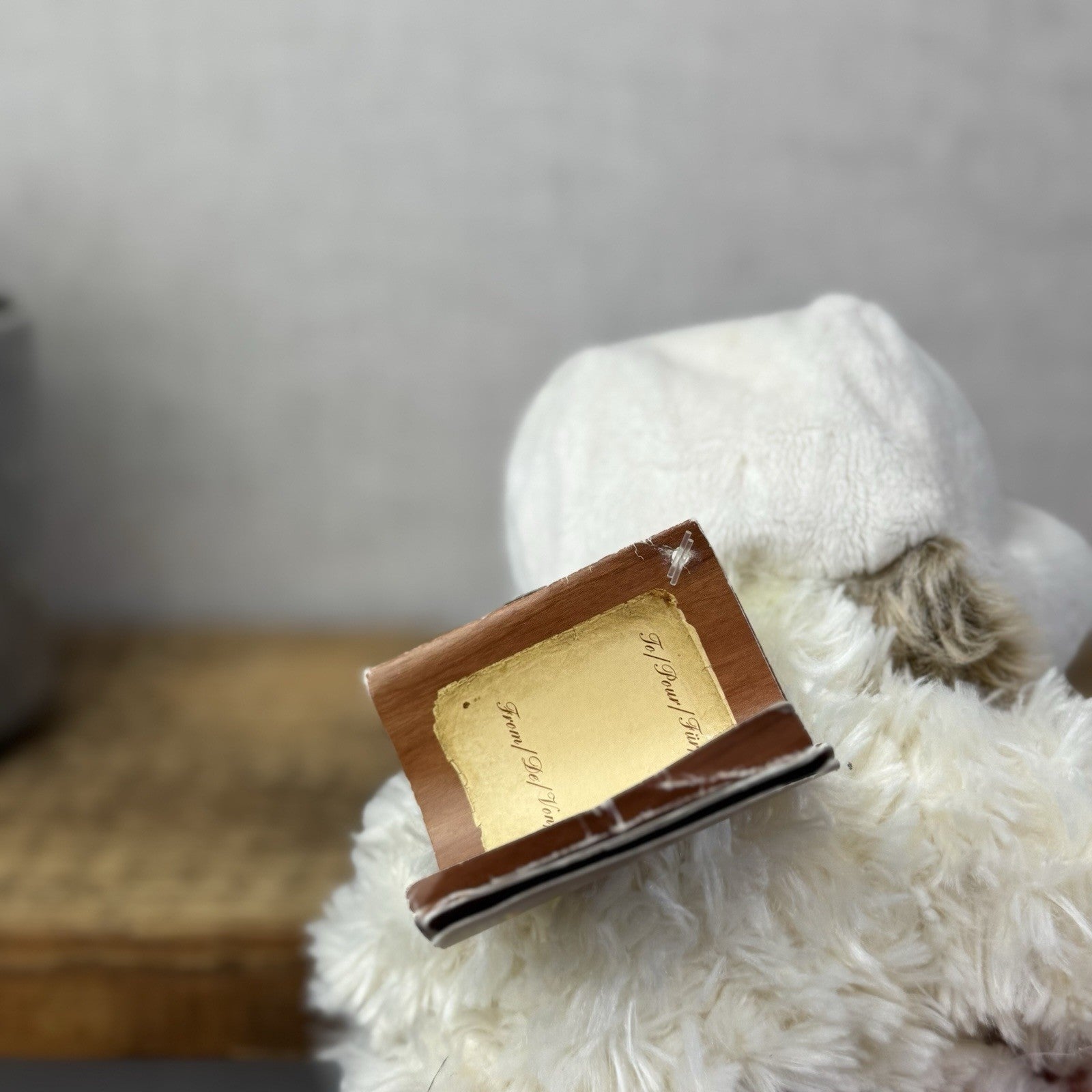 Bukowski Bear In Winter Hat White Bear Brown Fur Hat Winter White Bear Beanie 8"