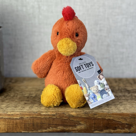 Jellycat Small Bashful Rooster - Soft Orange & Yellow Cockerel Chick Beanie 8"