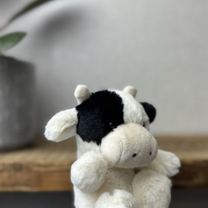 Jellycat Poppet Cow/calf - Cream Black Cow Tiny Pocket Pal Retired 5”