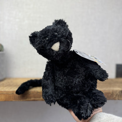 Jellycat Tumbler Cat  - Black Scruffy Bunglie Style Kitten Beanie Plush 10” NWOT