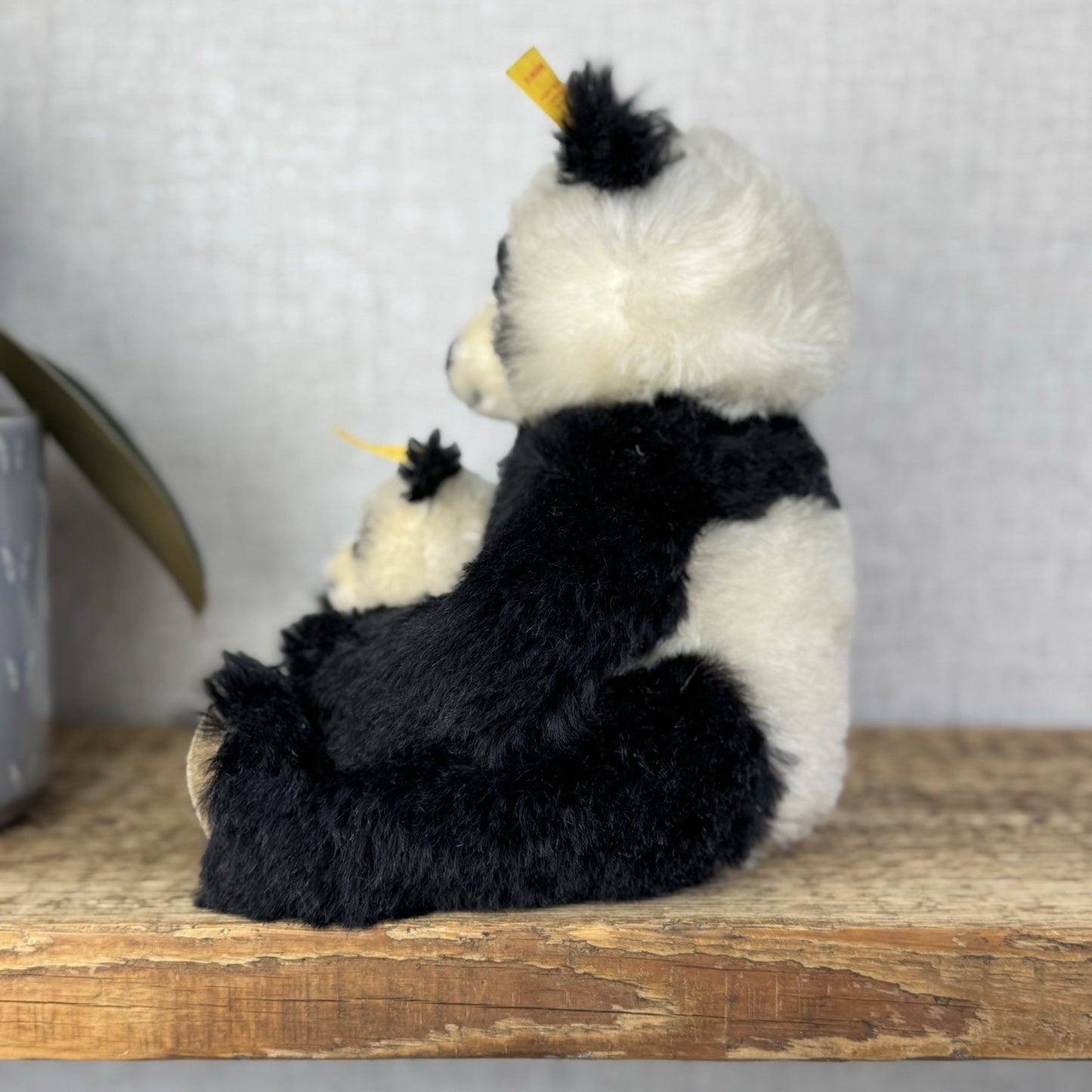 Steiff Vintage Panda Bear & Baby - Mohair Panda Rare Small 660818 Collector Item