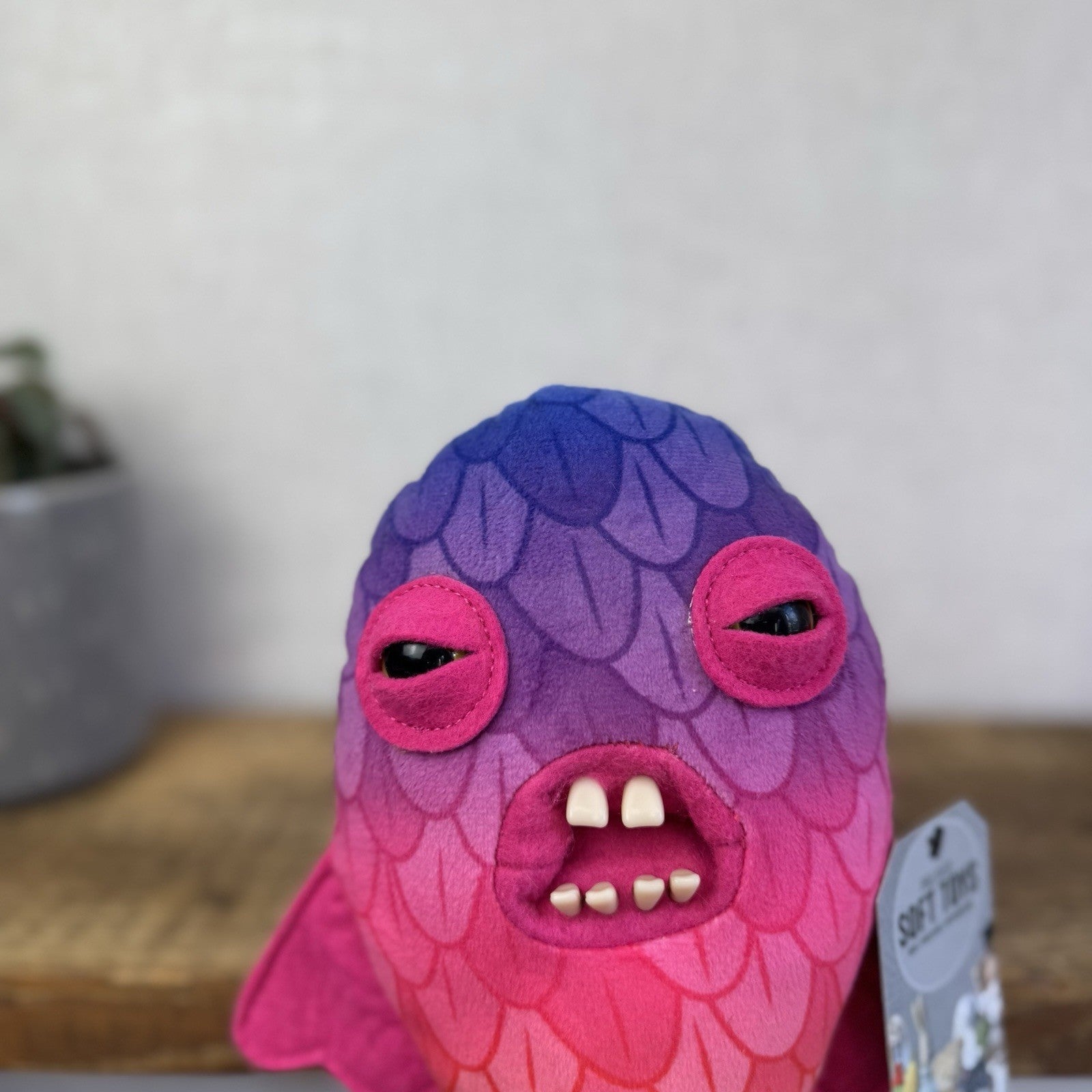 Fuggler Codfather - Pink/purple Fish Funny Ugly Soft Toy Retired Rare NWOT
