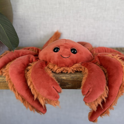 Jellycat Spindleshanks Crab - Red Fluffy Legs Crab Retired Soft Toy Beanie 12”