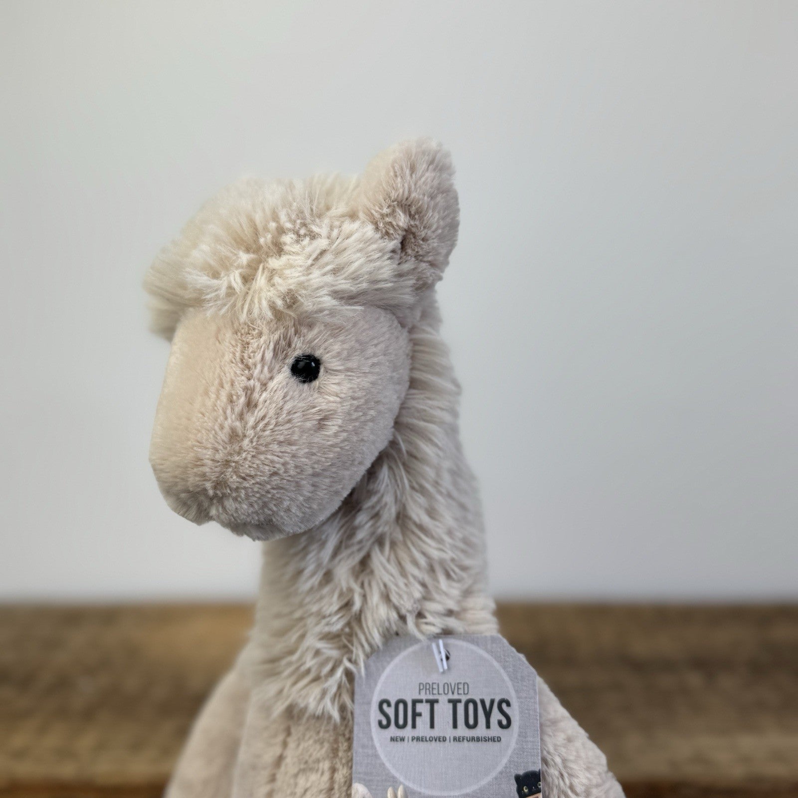 Jellycat Medium Bashful Llama Soft Toy Plush - Rare & Retired Beige Seated 12"
