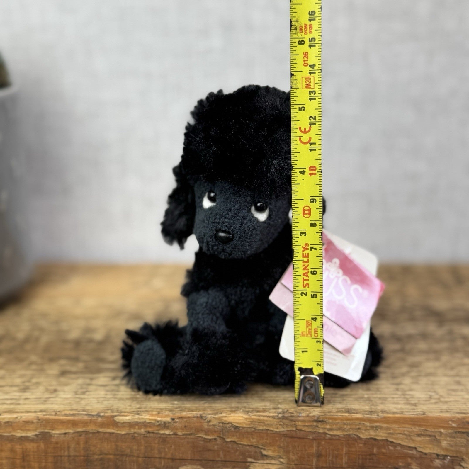 Russ Berrie Luv Pets Frenchie - Mini Beanie Black Poodle Soft Toy Dog Rare 5"