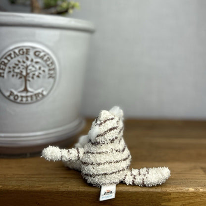 Jellycat Baby Scat Cat Soft Plush Toy Cream Brown Striped 6"