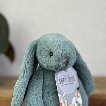 Jellycat Small Bashful Ivy Bunny - Retired Green Bunny Chrismas Release 8"