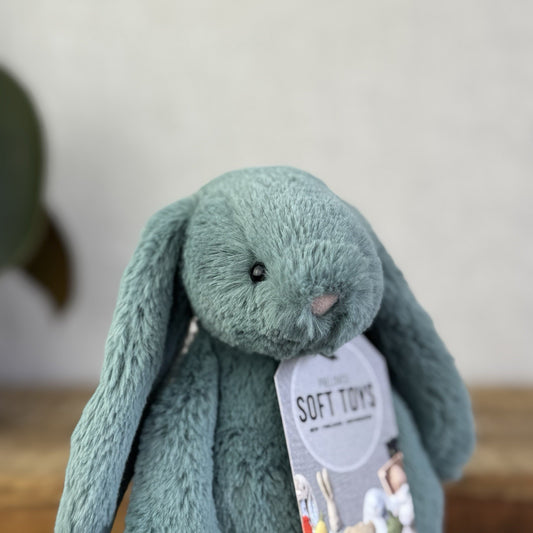Jellycat Small Bashful Ivy Bunny - Retired Green Bunny Chrismas Release 8"