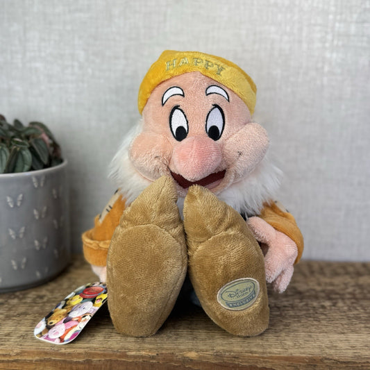 Disney Store Stamped Happy Dwarf - Snow White Official Beanbag Plush With Tags