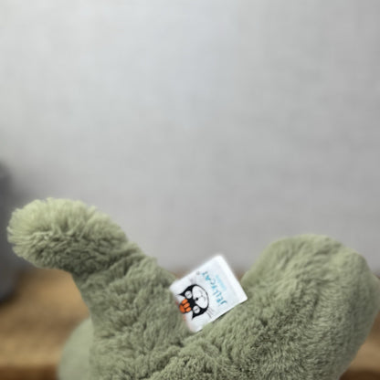 Jellycat Medium Huggady Dinosaur- Floppy Green Dino Soft Toy Retired 10"