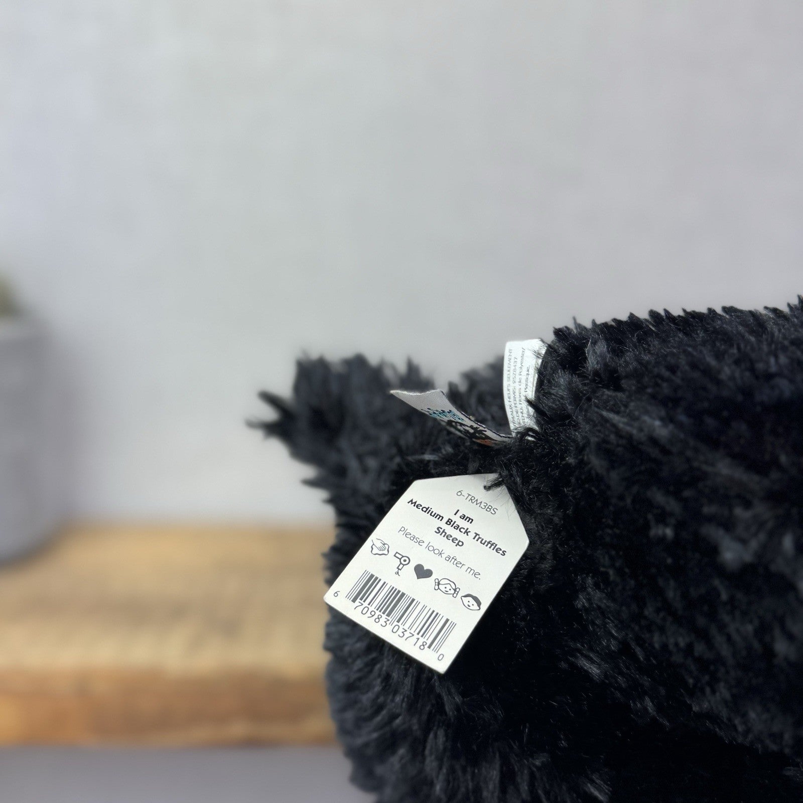 Jellycat Medium Black Truffles Sheep - Floppy Lamp Pillow Beanie Retired 14” NWT