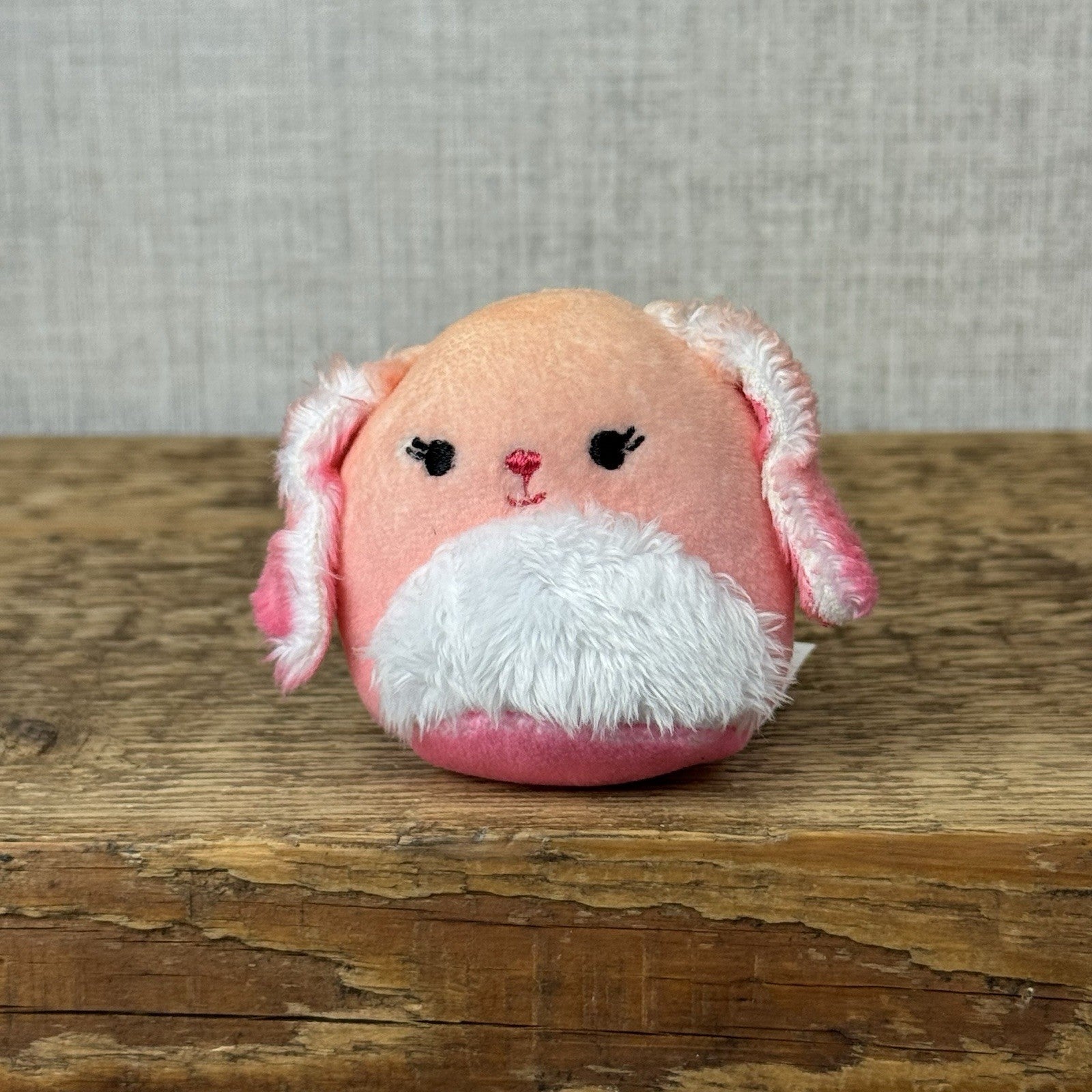 Squishmallow Squishville -Brinkley Bunny Peach Pink Fluffy Rabbit Bunny Mini 2"