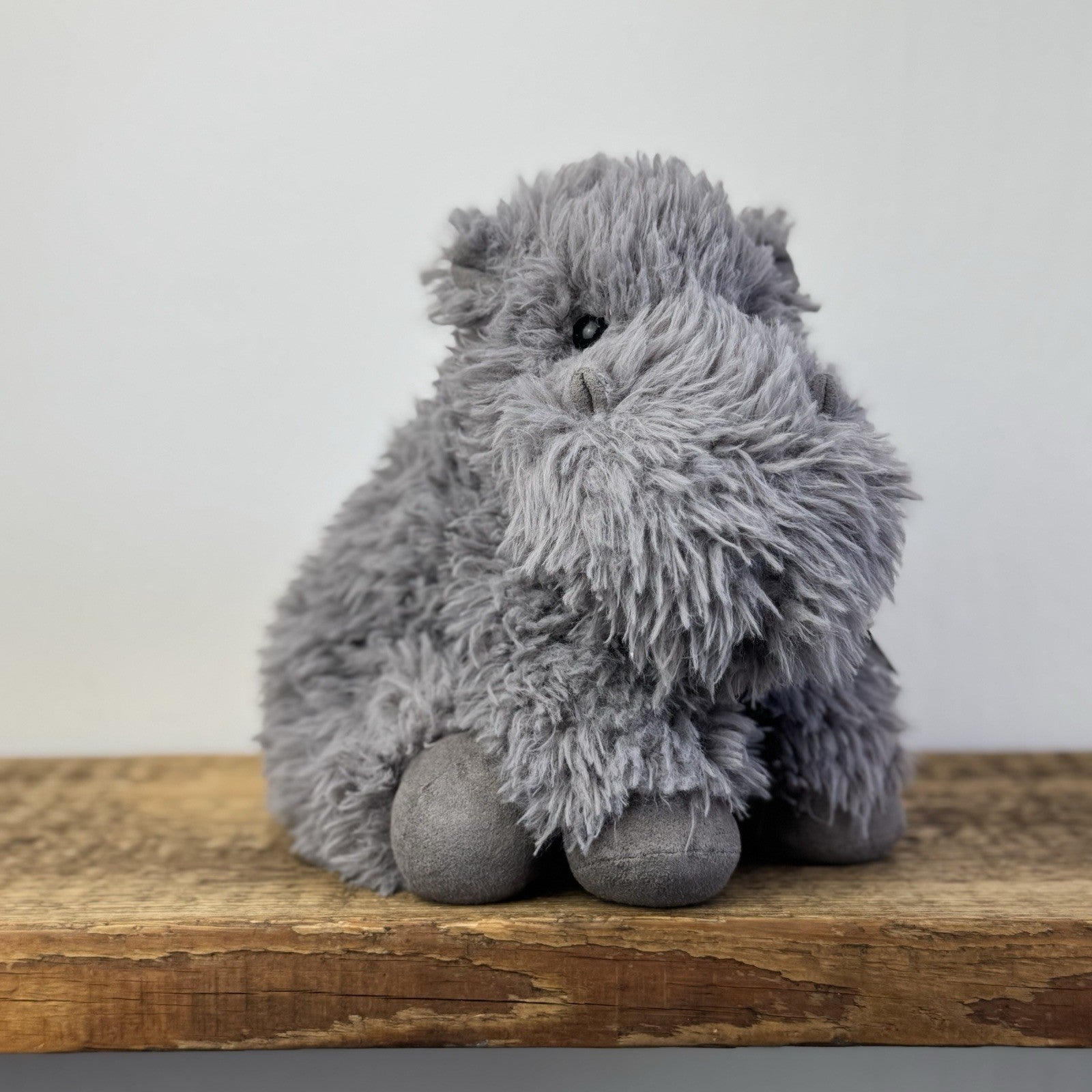Jellycat Curvie Hippo - Grey Fluffy Beanie Chunky Hippo Plush Retired 9"