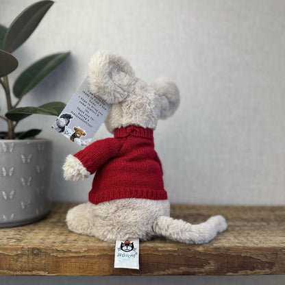 Jellycat Christmas Mouse In Jumper - John Lewis Collaborative Retired Mouse 8"
