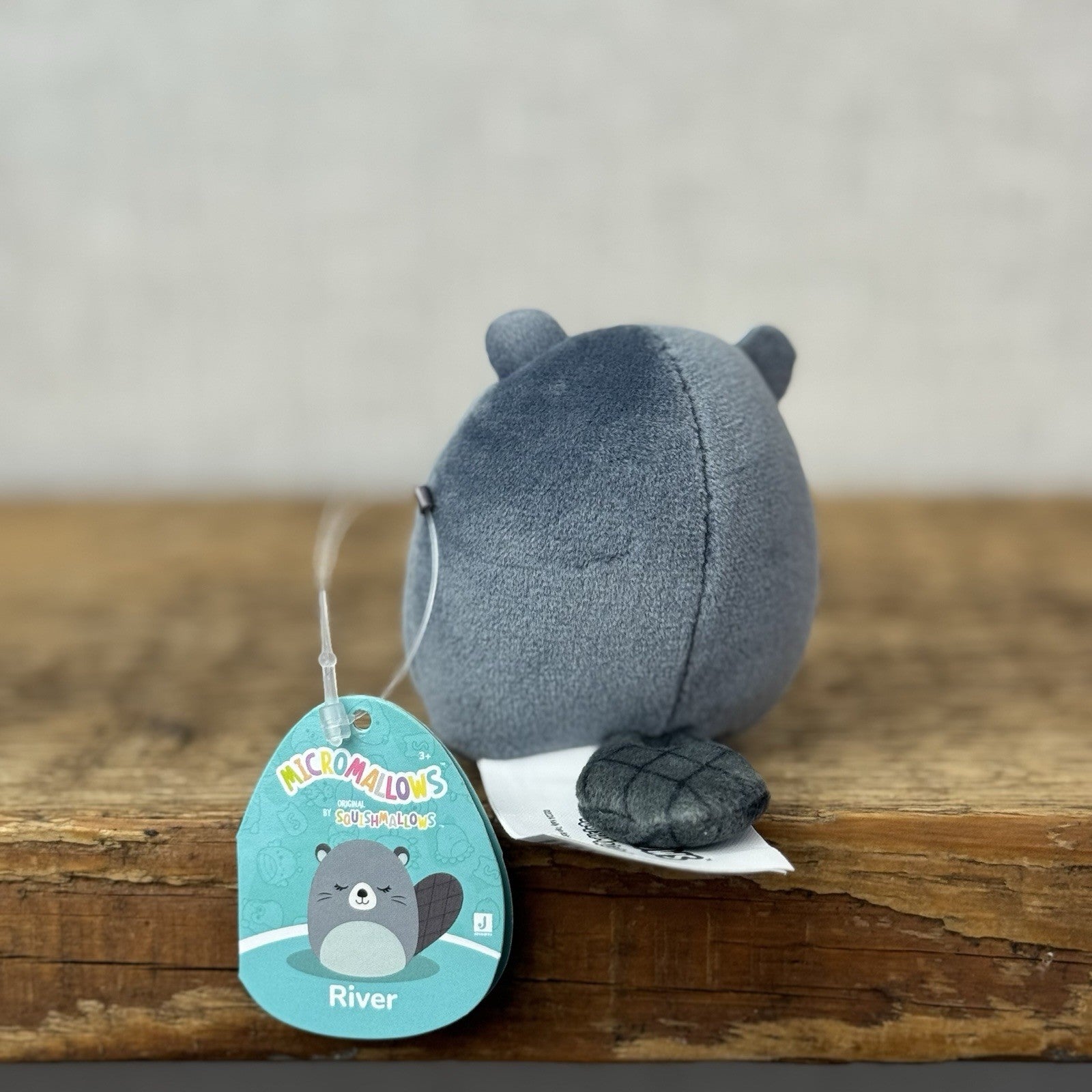 Squishmallow Micromallow - River Grey/Blue Beaver Mini Tags (Multi Buy Discount)