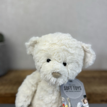 Jellycat Wilkie Bear - Little Jellycat White Traditional Bear Textured Fur Rare