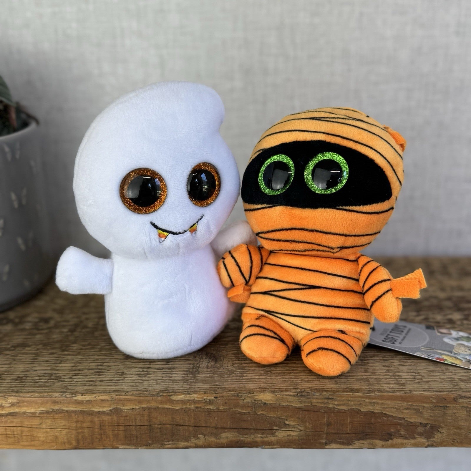 Ty Mask Mummy Beanie Boo - Mini Mummy Mini Ghost Soft Toy Pair/Set Cute 6"