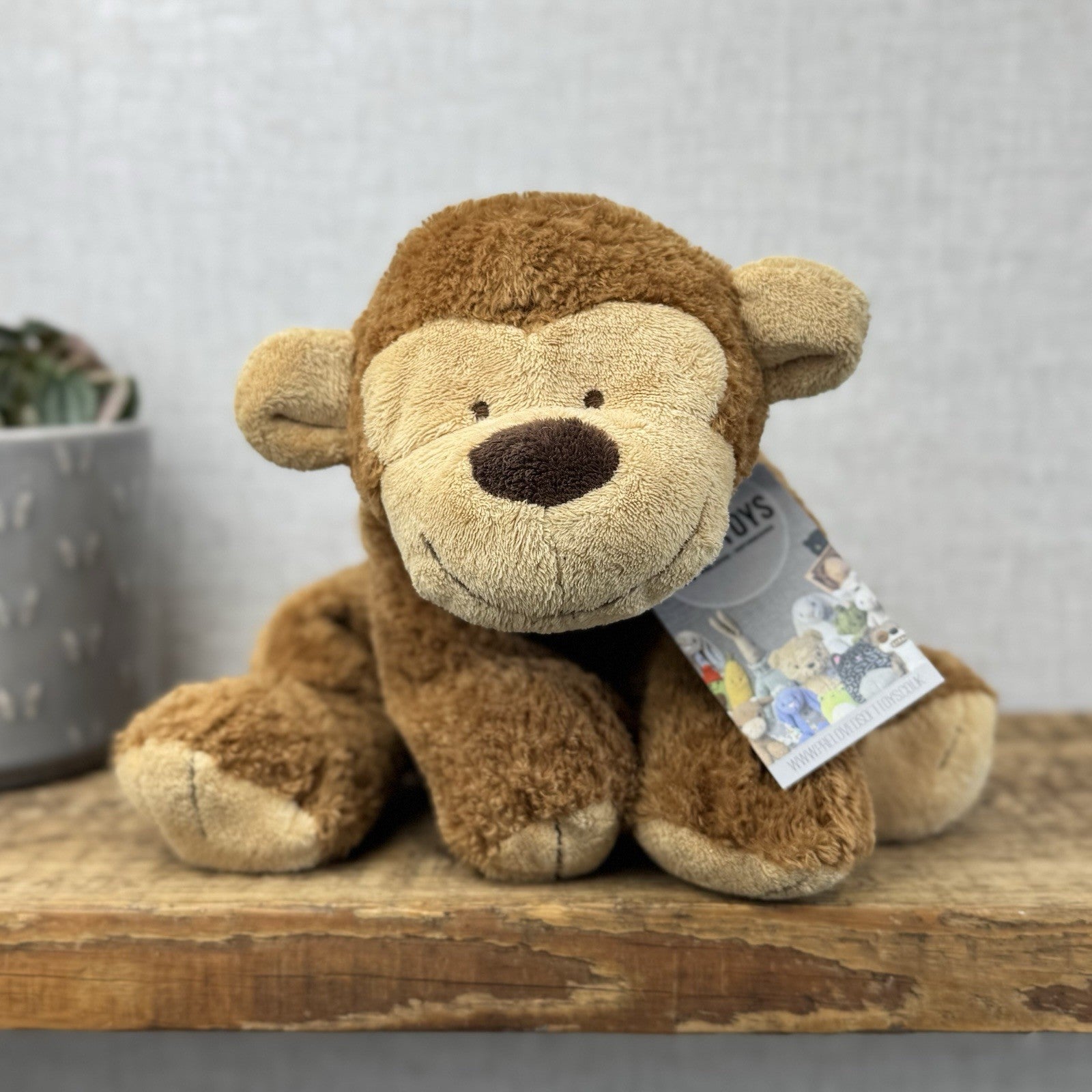 Marks & Spencers Large Plush Soft Toy Vintage Monkey Beanie M&S 8339249