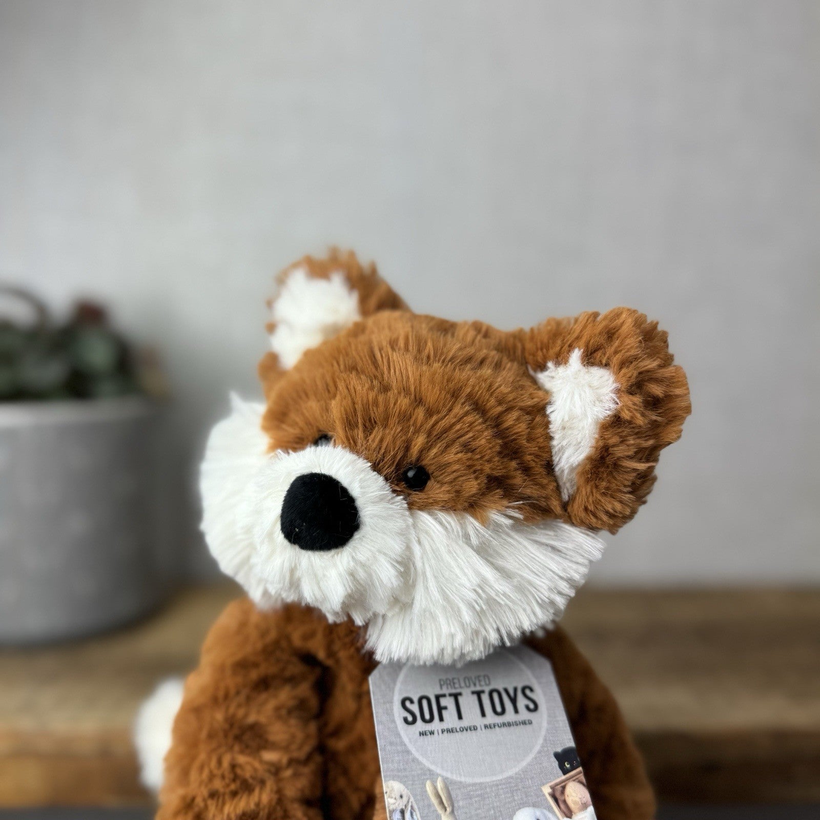 Jellycat Medium Fuddlewuddle Fox - Textured Sitting Fox Wild Soft Toy Beanie 8"
