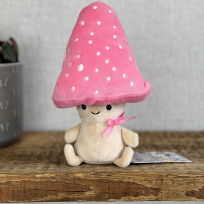 Jellycat Fun Guy Pattie - Pink Toadstool Amuseable Mushroom Soft Toy Small NWOT