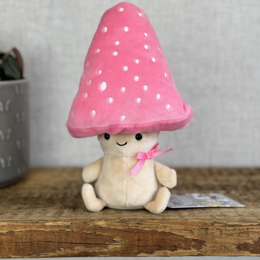 Jellycat Fun Guy Pattie - Pink Toadstool Amuseable Mushroom Soft Toy Small NWOT