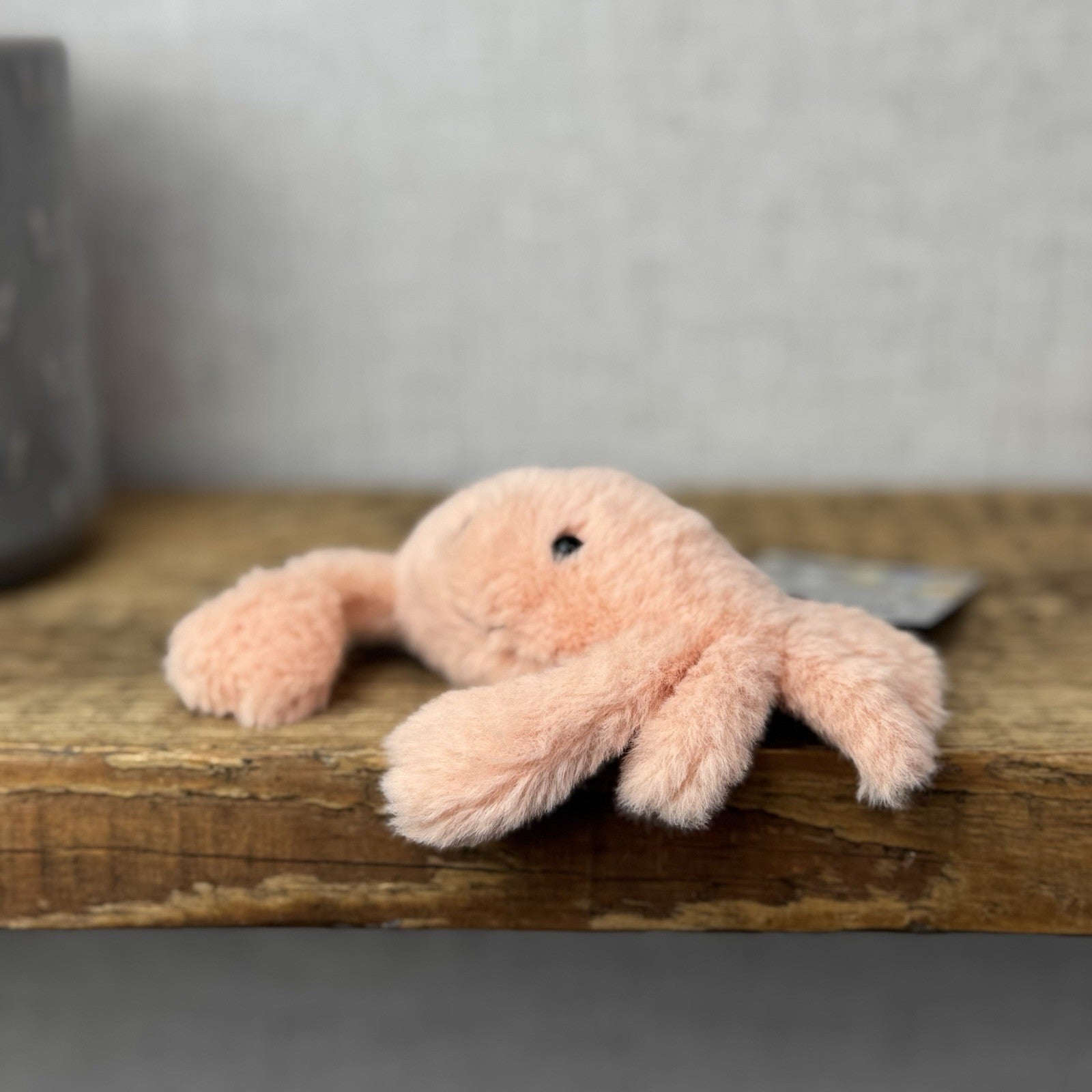 Jellycat Tiny Fluffy Crab - Mini Peach/Pink Crab Soft Toy New Condition 4"