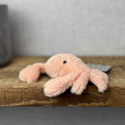 Jellycat Tiny Fluffy Crab - Mini Peach/Pink Crab Soft Toy New Condition 4"