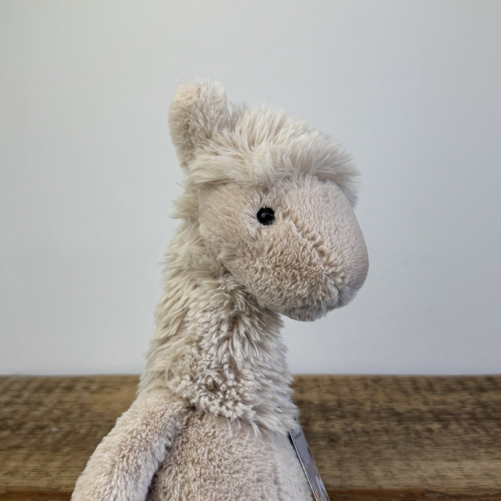 Jellycat Medium Bashful Llama Soft Toy Plush - Rare & Retired Beige Seated 12"