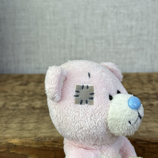 Blue Nose Friends Cuddles #49 - Mini Pink Bear Beanie With Flower Collectible 5"
