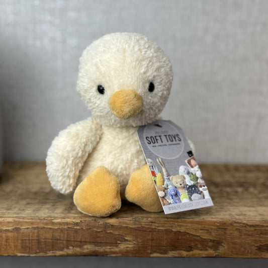 Jellycat Tumbletuft Duck - Small Pale Yellow Textured Duck Beanie Plush NWOT 8"