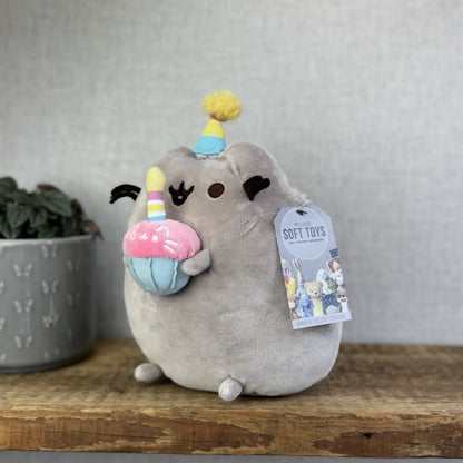 Gund Pusheen Cat - Birthday Cake Pusheen Plush - Cupcake And Party Hat Medium 8"