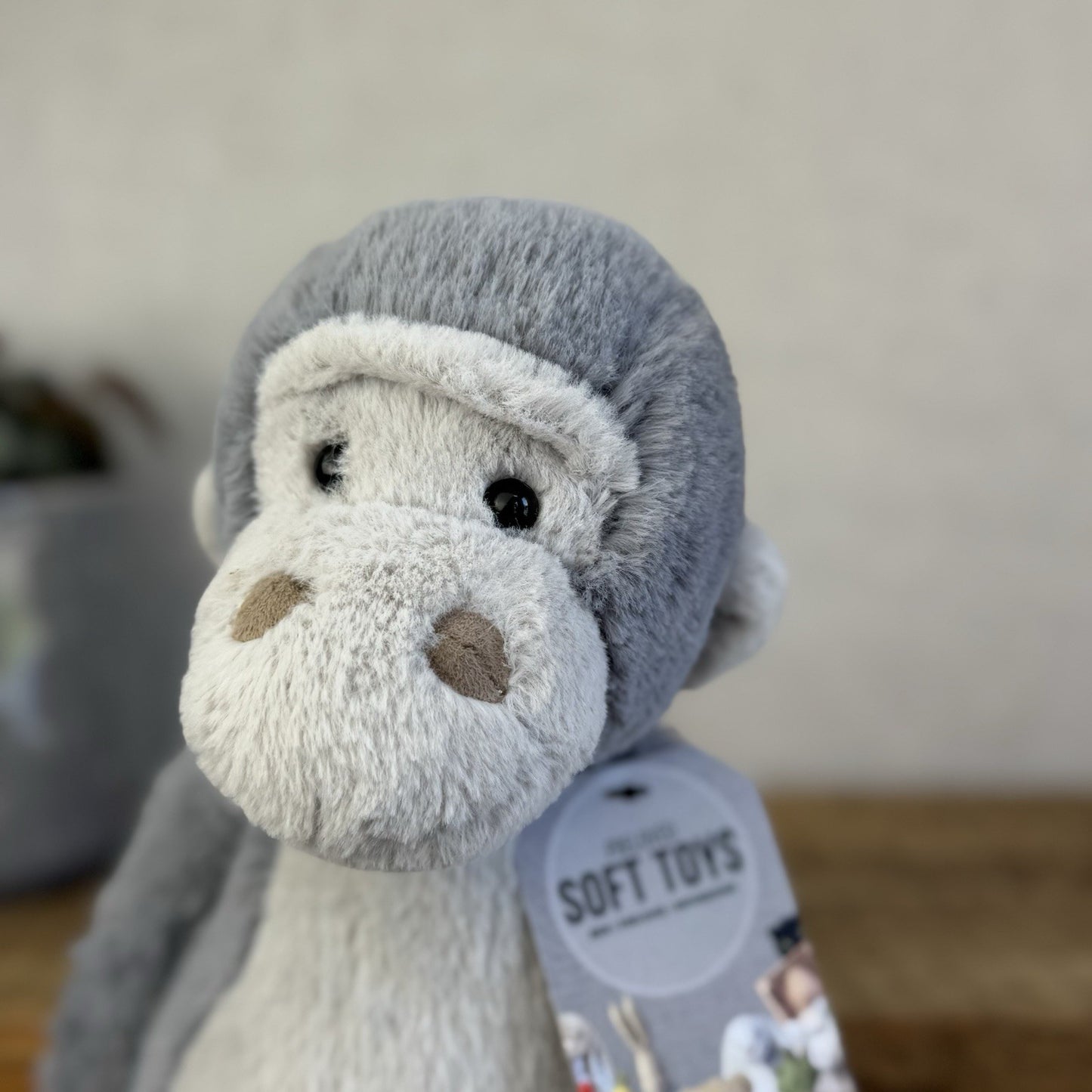 Jellycat Medium Bashful Gorilla - Light Grey Version Old Style Gorrilla 12” (#2)