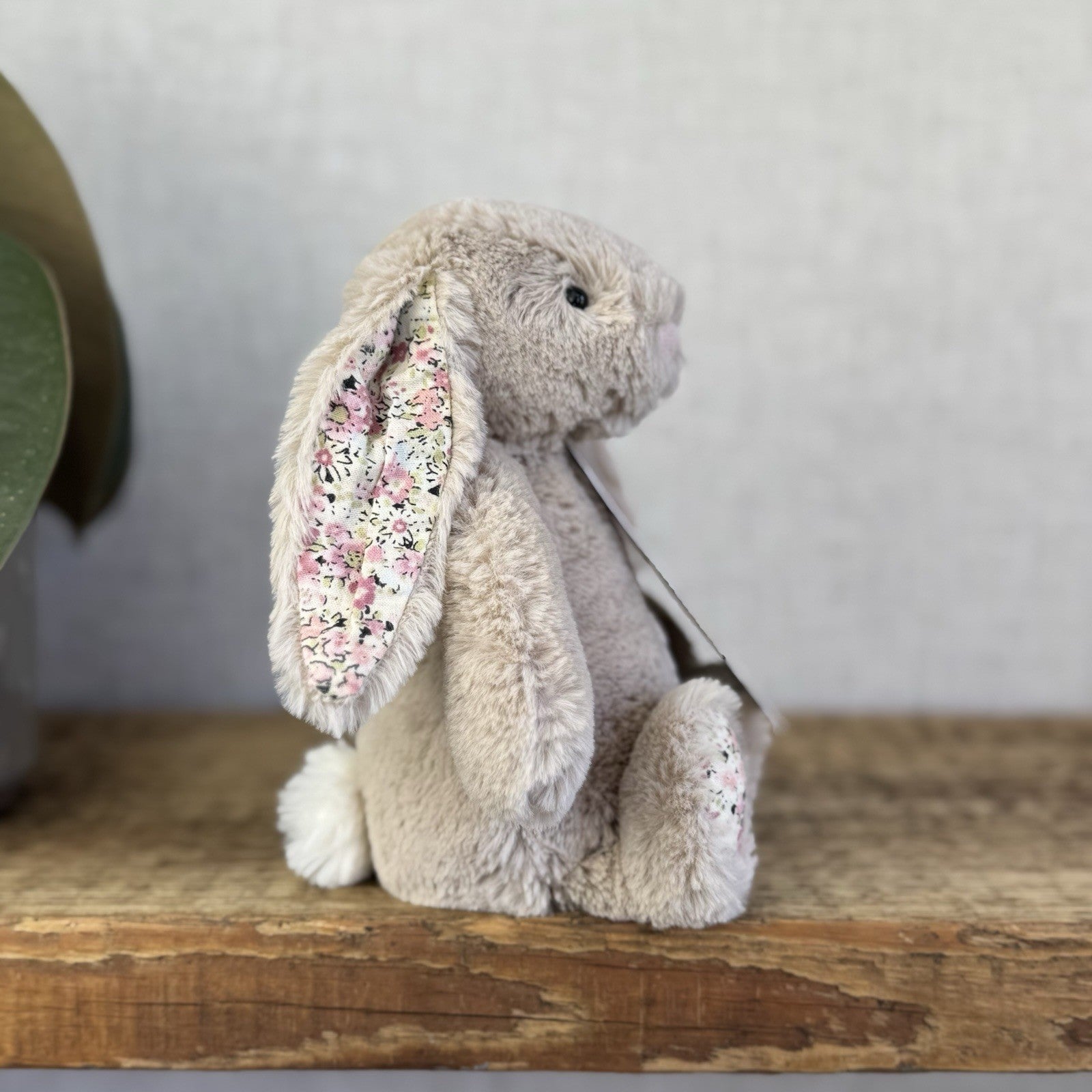 Jellycat Small Bea Beige Blossom Bashful Bunny - Floral Ears & Feet Neutral 8”