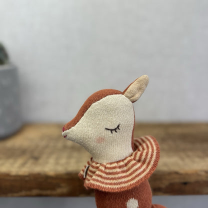 Maileg Bambi Rattle - Sleepy Wakey Rattle Maileg Scandi Baby Soft Toy Rattle