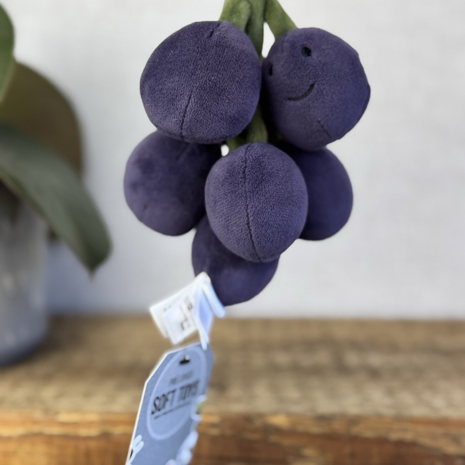 Jellycat Fabulous Fruit Grapes - Soft Toy Grapes Beanie Food Play One Size 6”