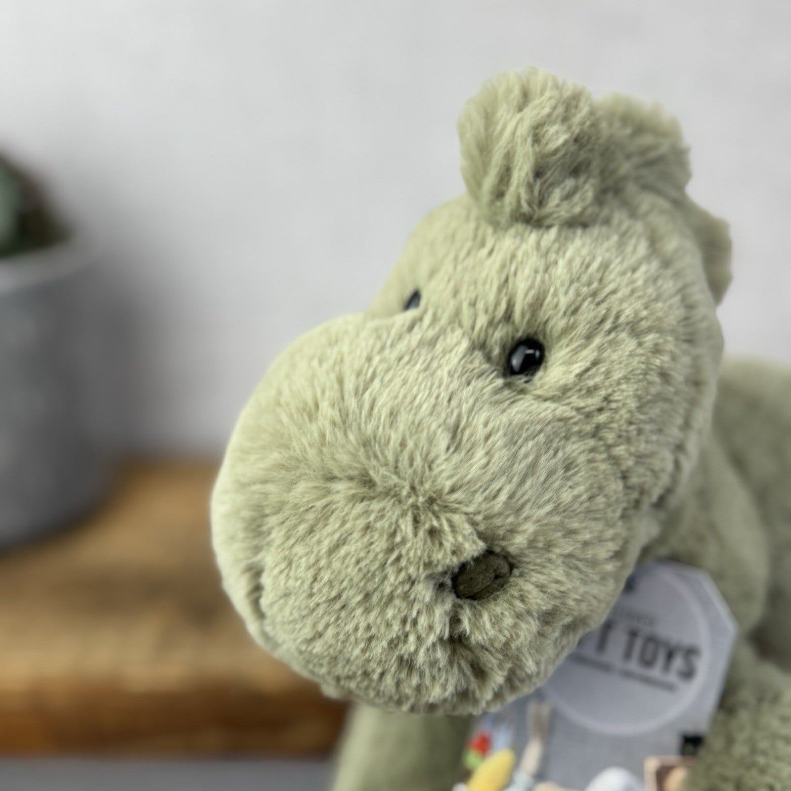 Jellycat Medium Huggady Dinosaur- Floppy Green Dino Soft Toy Retired 10" (#2)
