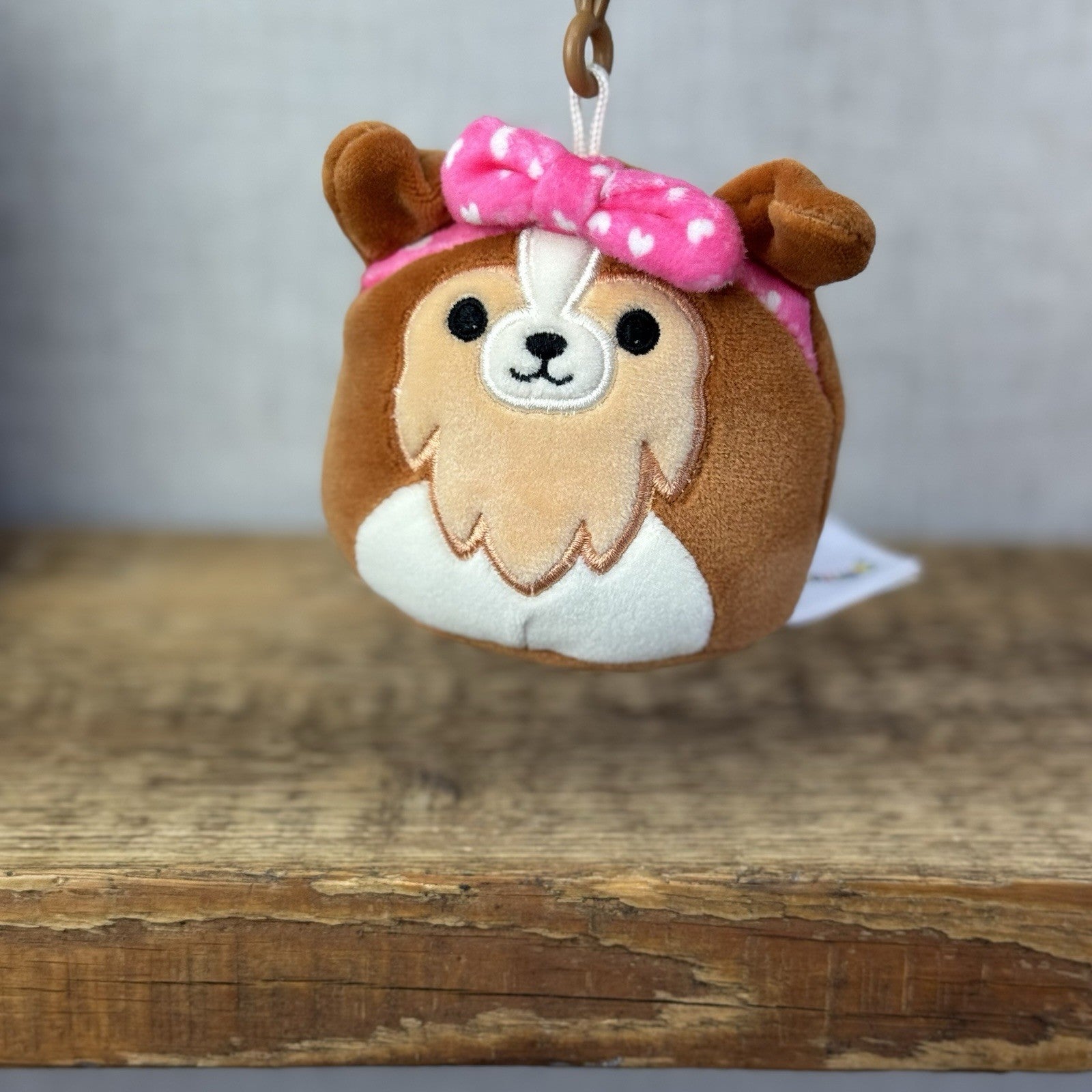 Squishmallow Keyring Clip - Valneintes Andres The Sheltie Clip On Plush Toy 3.5"