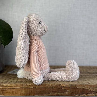 Jellycat Jumble Bunny - Cute Rabbit Plush In Pink Jumper Retired Rare Beanie 12”